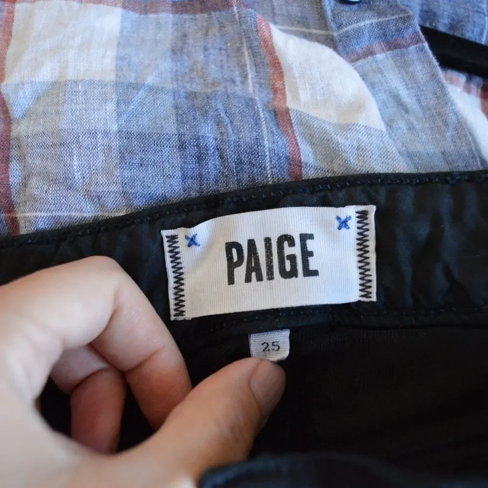 Paige Size 25 Black Skinny Jeans with Zipper Detail at Ankles | Size 25 - Picture 7 of 9